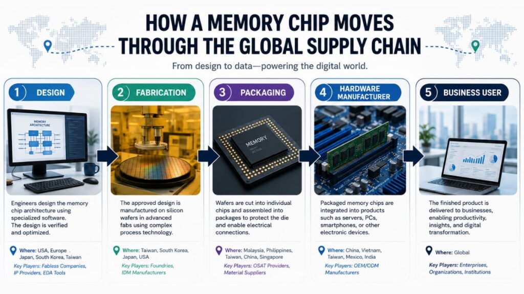 How a Memory Chip Moves Through the Global Supply Chain