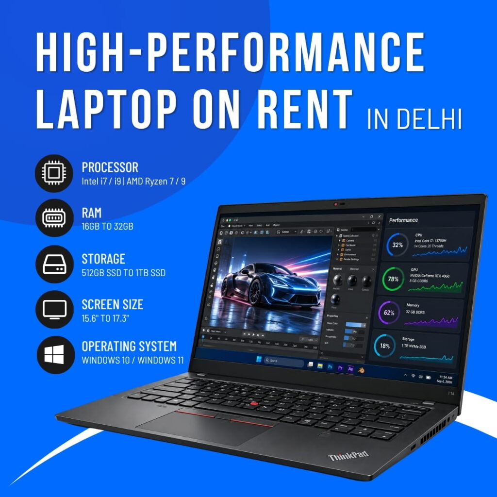 High Performance Laptop Rental in Delhi